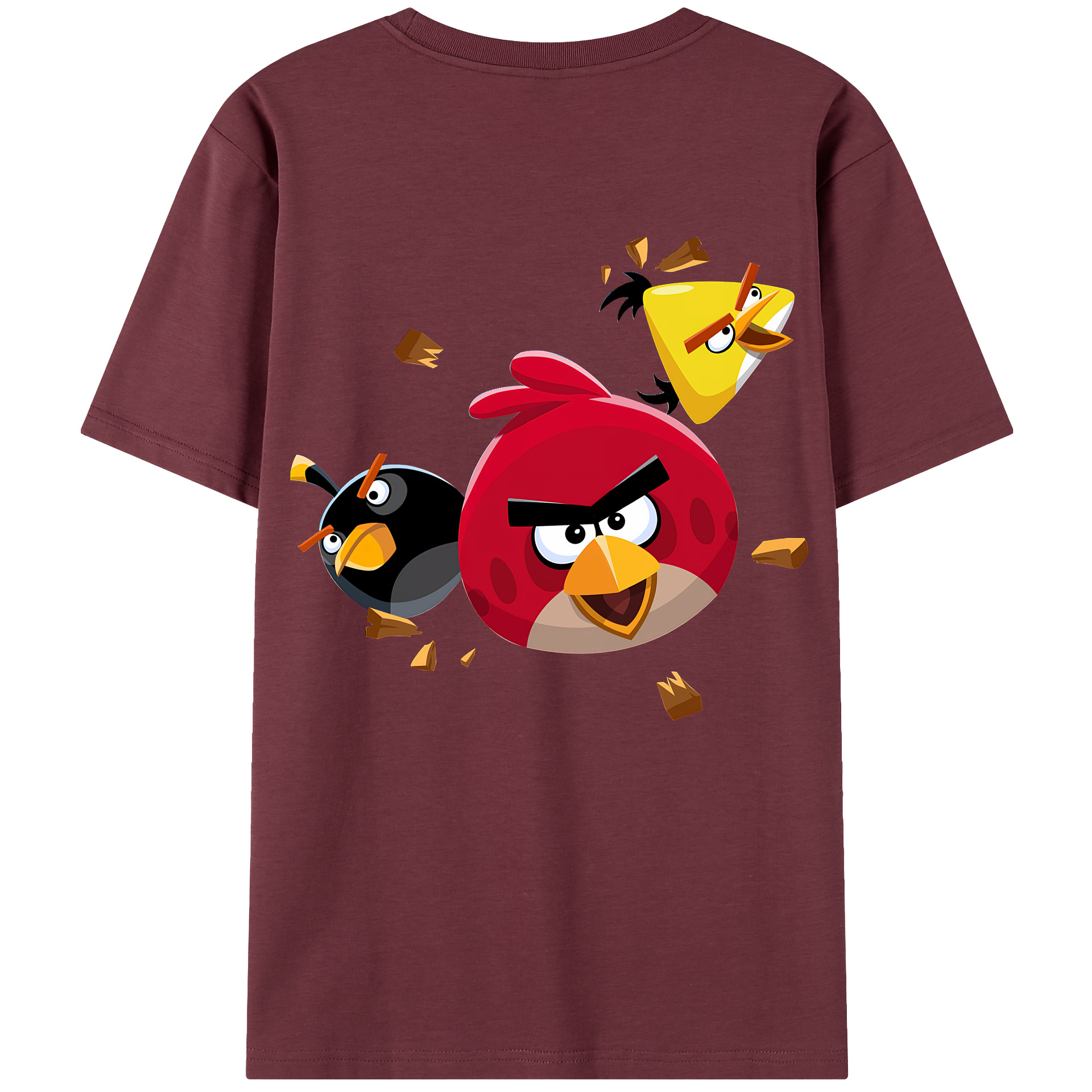 （画像用） Angry Birds アングリーバード 綿100％半袖Tシャツ（背面プリント）